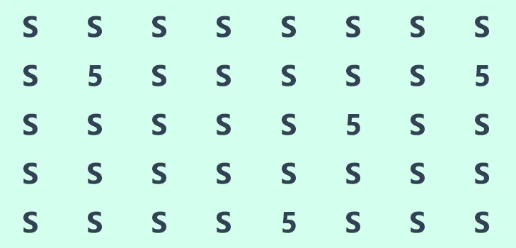 How many 5s are there in the picture?