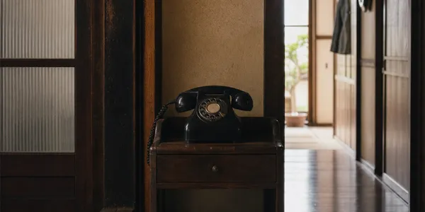 丸い穴のあいた盤を指で回して番号をかける、昭和の家庭でおなじみだった電話はどれでしょう？