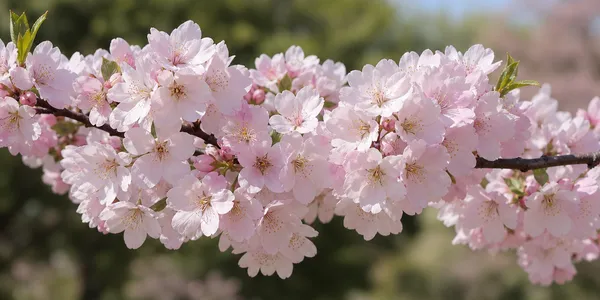 淡い桃色の花が枝いっぱいに咲き、春の公園や川沿いを彩ります。写真の花はどれでしょう？