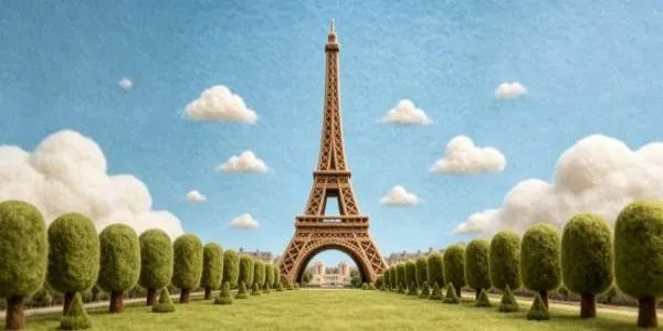 Look at the tall iron tower in the picture. Which famous Paris landmark is it?