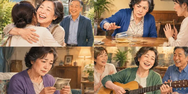 喜び、怒り、悲しみ、楽しみの感情。